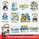 Los Angeles Chargers Bluey Halloween 12 SVG Svg Eps Dxf Png File, Digital Download, Instant Download