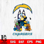 Los Angeles Chargers Bluey Halloween NFL 2 Svg Eps Dxf Png File, Digital Download, Instant Download