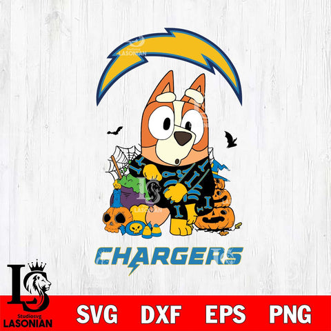 Los Angeles Chargers Bluey Halloween NFL Svg Eps Dxf Png File, Digital Download, Instant Download