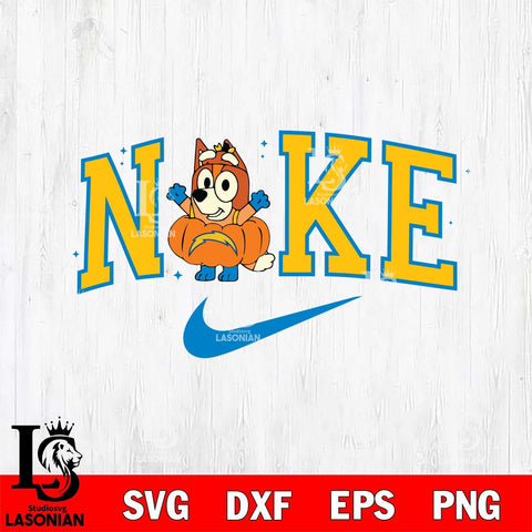 Los Angeles Chargers Bluey Halloween Nike Nfl Svg Eps Dxf Png File, Digital Download, Instant Download
