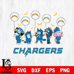 Los Angeles Chargers Bluey Halloween Spooky Svg Eps Dxf Png File, Digital Download, Instant Download