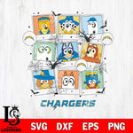 Los Angeles Chargers Bluey Halloween Sport Svg Eps Dxf Png File, Digital Download, Instant Download
