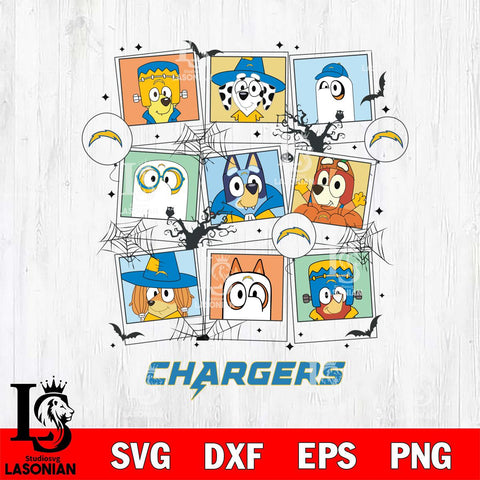 Los Angeles Chargers Bluey Halloween Sport Svg Eps Dxf Png File, Digital Download, Instant Download