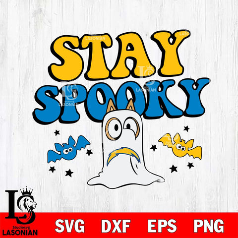 Los Angeles Chargers Bluey Halloween Stay Spooky Svg Eps Dxf Png File, Digital Download, Instant Download