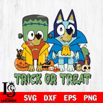 Los Angeles Chargers Bluey Halloween Trick or Treat Svg Eps Dxf Png File, Digital Download, Instant Download
