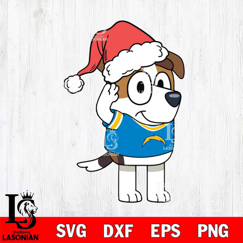 Los Angeles Chargers Bluey Jack Christmas Svg Eps Dxf Png File, Digital Download, Instant Download