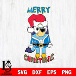 Los Angeles Chargers Bluey Merry Christmas Bluey Santa Claus Svg Eps Dxf Png File, Digital Download