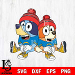Los Angeles Chargers Bluey & Bingo Christmas Svg Eps Dxf Png File, Digital Download, Instant Download