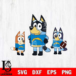 Los Angeles Chargers Bluey svg , Bluey family NFL Svg Eps Dxf Png File, Digital Download, Instant Download