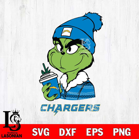 Los Angeles Chargers Boujee Grinch Christmas Svg Eps Dxf Png File,Cricut svg files, Digital Download, Instant Download