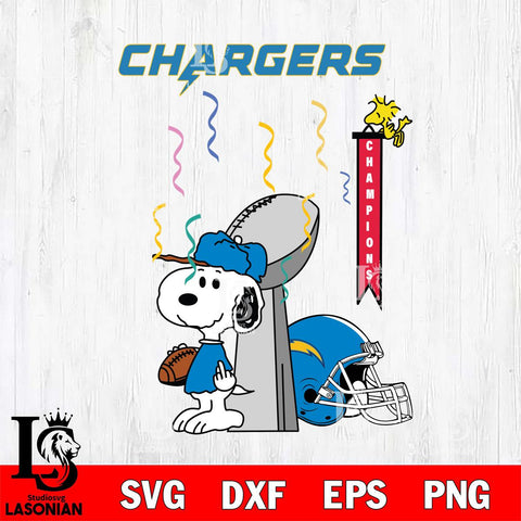 Los Angeles Chargers Charlie Brown and Snoopy Super Bowl Svg Eps Dxf Png File, NFL svg , Digital Download , Instant Download, Cricut File