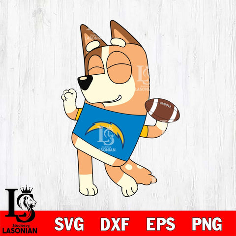Los Angeles Chargers Chilli bluey NFL Svg Eps Dxf Png File, Digital Download, Instant Download
