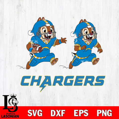 Los Angeles Chargers Chip & Dale Football Cricut,Christmas SVG DXF EPS PNG FILE, Digital Download,Instant Download, Silhouette