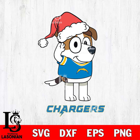 Los Angeles Chargers Christmas Bluey Jack Sport Svg Eps Dxf Png File,Cut Svg Files, Digital File, Sublimation