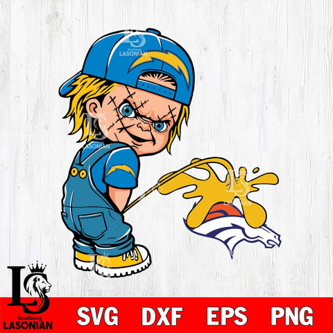 Los Angeles Chargers Chucky Piss On Denver Broncos Svg Eps Dxf Png File, Digital Download, Instant Download