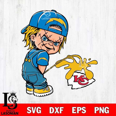 Los Angeles Chargers Chucky Piss On Kansas City Chiefs Svg Eps Dxf Png File, Digital Download, Instant Download