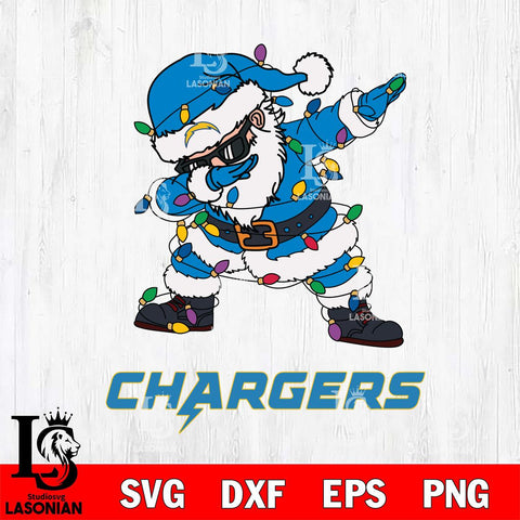 Los Angeles Chargers Dabbing Santa Claus Ugly Christmas Svg Eps Dxf Png File,NFL Svg Files,Digital Download,Sublimation,Instant Download