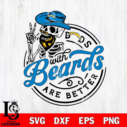 Los Angeles Chargers Dad With Beard Are Better Svg Eps Dxf Png File, Digital Download, Instant Download