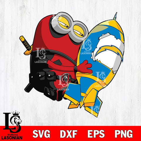 Los Angeles Chargers Deadpool Minion Marvel Svg Eps Dxf Png File, Digital Download, Instant Download