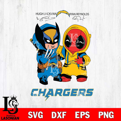Los Angeles Chargers Deadpool X Wolverine Funny Svg Eps Dxf Png File, Digital Download, Instant Download