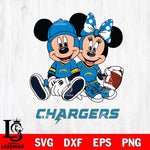 Los Angeles Chargers Disney Mickey And Minnie Football Svg Eps Dxf Png File, NFL svg , Digital Download , Instant Download, Cricut File