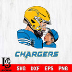Los Angeles Chargers Father And Child Rugby SVG DXF EPS PNG FILE,NFL SVG, Father day Digital Download,Instant Download, Silhouette