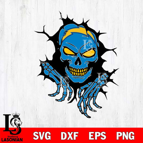 Los Angeles Chargers Ferocious Skull SVG