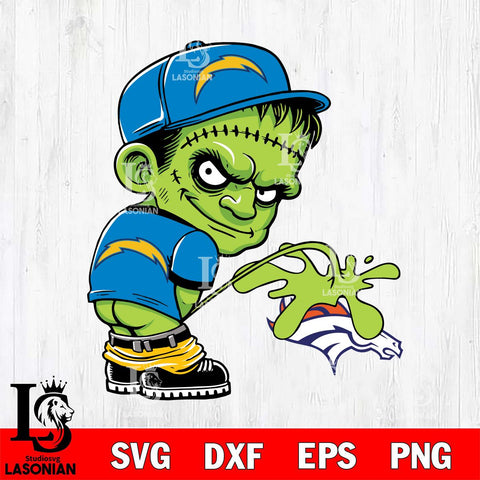 Los Angeles Chargers Frankenstein Piss On Denver Broncos Svg Eps Dxf Png File, Digital Download, Instant Download