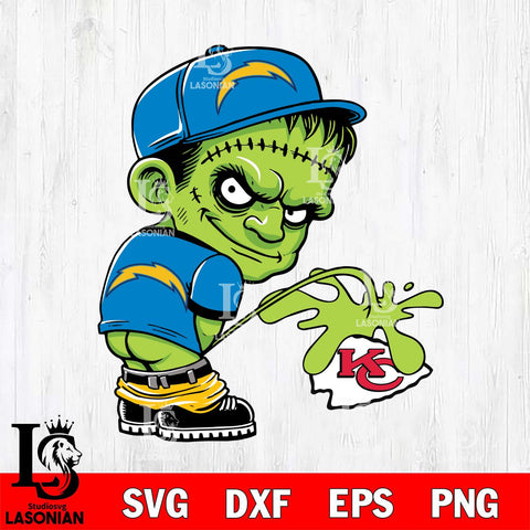 Los Angeles Chargers Frankenstein Piss On Kansas City Chiefs Svg Eps Dxf Png File, Digital Download, Instant Download