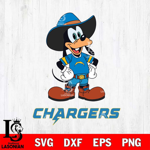 Los Angeles Chargers Goofy Cowboy Sport SVG DXF EPS PNG FILE,NFL Cricut ,Football Digital Download,Instant Download, Silhouette