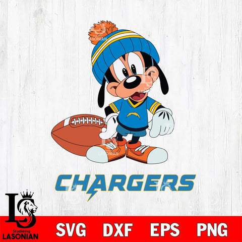 Los Angeles Chargers Goofy Football SVG DXF EPS PNG FILE,NFL Cricut ,Football Digital Download,Instant Download, Silhouette