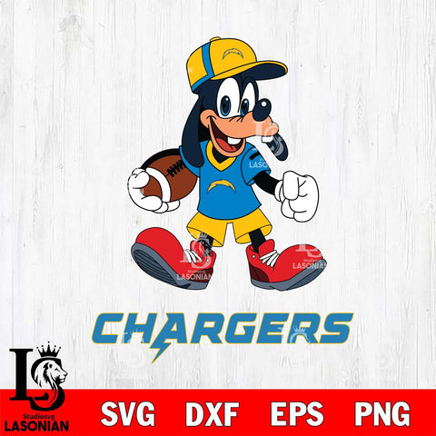 Los Angeles Chargers Goofy Football Player SVG DXF EPS PNG FILE,NFL Cricut ,Football Digital Download,Instant Download, Silhouette