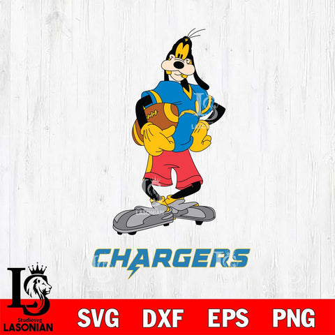 Los Angeles Chargers Goofy Player SVG DXF EPS PNG FILE,NFL Cricut ,Football Digital Download,Instant Download, Silhouette