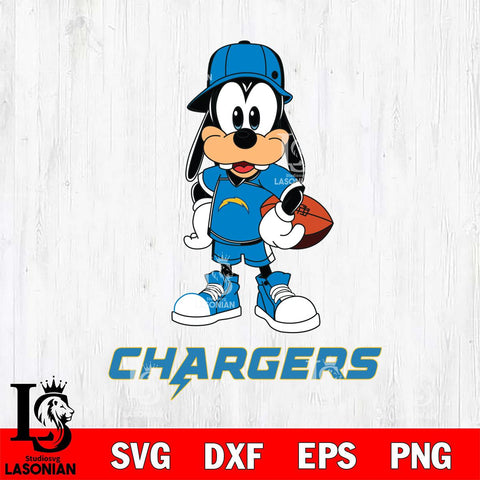 Los Angeles Chargers Goofy rugby SVG DXF EPS PNG FILE,NFL Cricut ,Football Digital Download,Instant Download, Silhouette