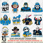 Los Angeles Chargers Halloween Bundle 12 SVG Svg Eps Dxf Png File, Bundle NFL svg, Digital Download, Instant Download