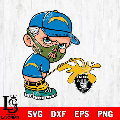 Los Angeles Chargers Hannibal Lecter Piss On Las Vegas Raiders Svg Eps Dxf Png File, Digital Download, Instant Download