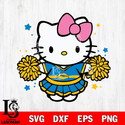 Los Angeles Chargers Hello Kitty Cheerleader 10 Svg Eps Dxf Png File, Digital Download, Instant Download