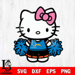 Los Angeles Chargers Hello Kitty Cheerleader 2 Svg Eps Dxf Png File, Digital Download, Instant Download