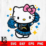 Los Angeles Chargers Hello Kitty Cheerleader 4 Svg Eps Dxf Png File, Digital Download, Instant Download