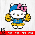 Los Angeles Chargers Hello Kitty Cheerleader 5 Svg Eps Dxf Png File, Digital Download, Instant Download