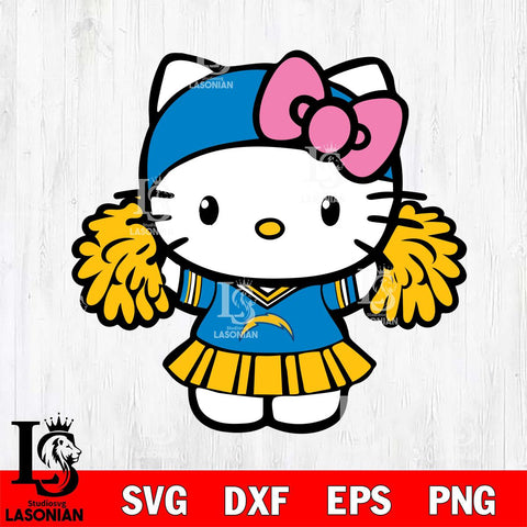 Los Angeles Chargers Hello Kitty Cheerleader 5 Svg Eps Dxf Png File, Digital Download, Instant Download