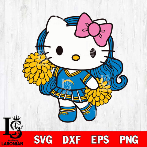 Los Angeles Chargers Hello Kitty Cheerleader 7 Svg Eps Dxf Png File, Digital Download, Instant Download