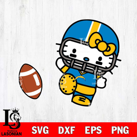 Los Angeles Chargers Hello Kitty sport 12 Svg Eps Dxf Png File, Digital Download, Instant Download