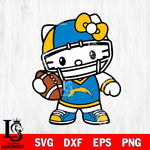 Los Angeles Chargers Hello Kitty sport 2 Svg Eps Dxf Png File, Digital Download, Instant Download