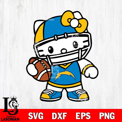 Los Angeles Chargers Hello Kitty sport 2 Svg Eps Dxf Png File, Digital Download, Instant Download