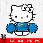 Los Angeles Chargers Hello Kitty sport 3 Svg Eps Dxf Png File, Digital Download, Instant Download