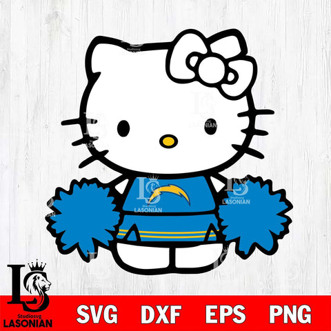 Los Angeles Chargers Hello Kitty sport 3 Svg Eps Dxf Png File, Digital Download, Instant Download