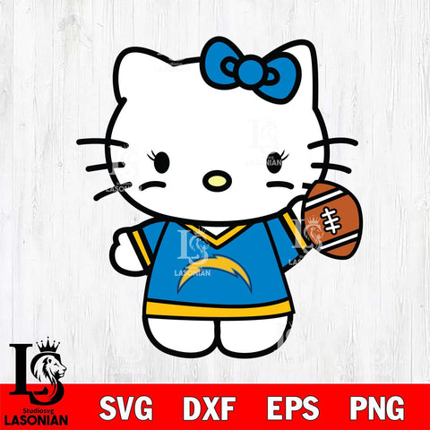 Los Angeles Chargers Hello Kitty sport 7 Svg Eps Dxf Png File, Digital Download, Instant Download