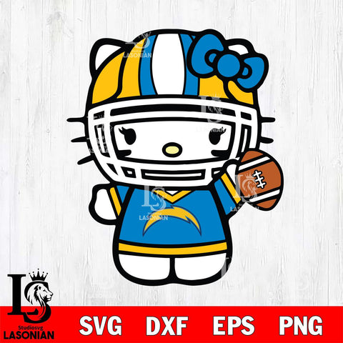 Los Angeles Chargers Hello Kitty sport 9 Svg Eps Dxf Png File, Digital Download, Instant Download