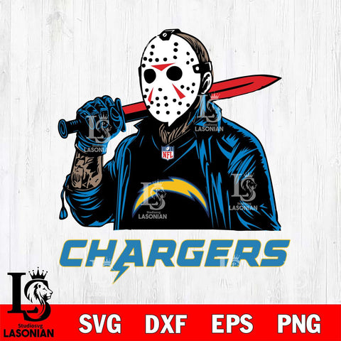Los Angeles Chargers Jason Voorhees Horror Halloween Svg Eps Dxf Png File, Digital Download, Instant Download